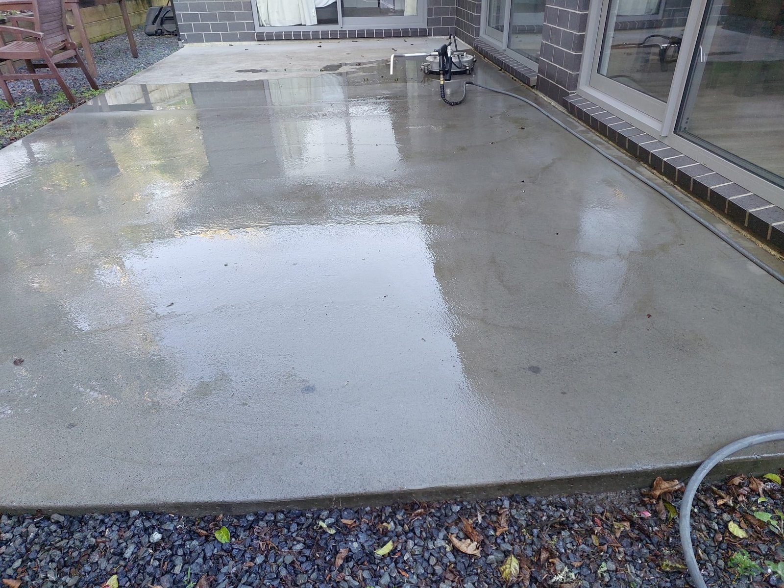 Cleaning a concrete outdoor surface