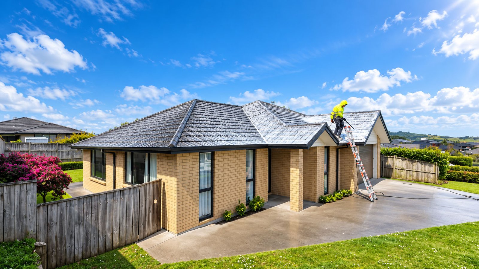 House roof and exterior cleaning